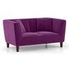 Janet 2 Seater Fabric Loveseat In Plumy Purple Velvet Colour