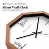 Octagonal Wooden Wall Clock with Handwritten Hour Script