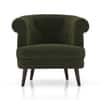 Bardot Lounge Chair in Deep Olive Velvet Colour
