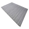 Mist Linear Pet Yarn Rectangle Carpets Hand Loom in Grey Colour