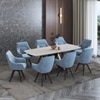 Aeris Ceramic 6 to 8 Seater Extendable Dining Table With Set of 3  Selene Dining Chair