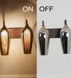 Kania 2 Light Wall Fitting In Brass And Wood Finish Metal With Smoke Glass