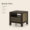 Masai Solid Wood Bedside Table in American Walnut Finish