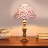 Devansh Multicolor Cotton Table Lamp With  Wood Natural Base (10X18 Inches)-40