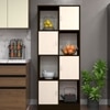 8 Shelves Semi Open Multipurpose Matrix Kitchen Cabinet In Highland Pine & Chiyoda Wange Finish