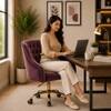 Doe Buck Clemence Modern Purple Tufted Velvet Office Chair