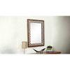 Hexagonal Design Bone Inlay Wooden Wall Mirror 30.5inx2inx38.5in
