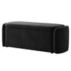 Risibol   Velvet 2 Seater Ottoman Bench with Storage  in Dark Grey Color