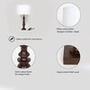 Akira hand crafted Solid wood walnut finish Table Lamp With White Cotton Shade