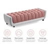 Resco  Velvet 2 Seater 5 Feet Ottoman Bench in Peach & Grey Color