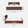 Rangrez Sheesham Wood King Size Bed in Provincial Teak Finish with Box Storage