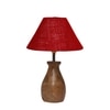 Devansh Maroon Jute Table Lamp With G Wood Natural Base (10X12.5 Inches)-34