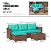 Jasmine  Outdoor Set in Brown Colour (1 Chair, 2 Ottomans & 1 Table)