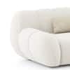 Cannoli 3 Seater Fabric Sofa with Marble Top Table in Pearl Cloud Colour