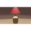 Pink Jute with White Brushed Wood Table Lamp