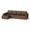 Apollo Sofa (Colour : Mocha, Cushion : Hard, Back Type : Regular, Seating Capacity : Left Aligned 3 Seater + Left Aligned Chaise)