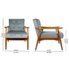 Armari Solid Wood Arm Chair in Grey Color