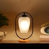 Devansh Milky Glass  Wooden & Iron  Table Lamp -17 Inch Height  -Q