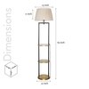 Gallow Metal Multiutility Shelf Floor Lamp With Beige Cotton Shade