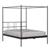 Perryn Four Poster Metal Non Storage Queen Bed in Satin Black Finish