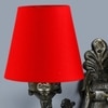 Devansh Metal Electric Wall Light in Antique Gold Colour with Red Shade Count of 2 Lights