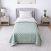 Noa White & Green Floral Cotton Dohar Set Of 2 Reversible Single Bed 300 Tc Size 240 X 160 Cms