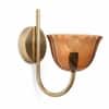 Lior Handicrafted Wall Lamp in Antique Silver Brass finish and Amber Colour