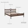 Nilaya Sheesham Wood King Size Non Storage Bed in Provincial Teak Finish