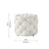 Doe Buck Briana Velvet Tufted Ottoman Cube in Off White Colour