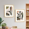 Boho Leaf Flower Set of 2 Framed Posters Wall Art 45x60 cm