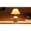 off-white cotton with White Brushed Wood Table Lamp