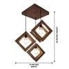 Rhombus Brown Solid Wood Cluster Hanging Light