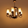 Eliante Golden Chandelier, 6 Lights, Mild Steel And Glass, Elegant Modern Ceiling Light Fixture