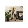 Focal Beige Solid Wood Floor Lamp with Beige Solid Wood Base