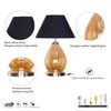 Decade Glass and Metal Table Lamp With Black Cotton Shade