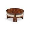 Nashville Sheesham Wood Accent Coffee Table Set With 4 Stools In Natural Teak Finish