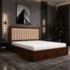 Tarang Solid Wood Compact King Bed Hydraulic Storage Provincial Teak Finish Mattress 72 x 72 Inches