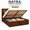 Nayra Solid Wood Compact Queen Bed Hydraulic Storage Provincial Teak Finish Mattress 60 x 72 Inches