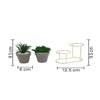 Golden Accent Dual Planter With Artificial Plants