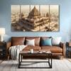 The Castle Decor Ram Mandir Wall Painting Wooden Framed 27x48 Inch (Style 9)