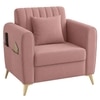 Daraco Velvet 1 Seater Sofa in Pink Color