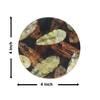Ireka Home Forest Floor Acacia Wood Coaster Set – Enamel Design (Set of 4)