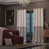 Stoa Paris Satin Curtain for Door, 70% Blackout Curtains, Sun Protection, Set of 2, Versailles - Noble Rose