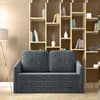 Kobi 2 Seater Fold Out Sofa Cum Bed in Charcoal Haze Colour with topper