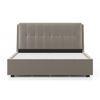 Bornholm Engineered Wood King Size Drawer Storage Upholstered Bed In Shitake Beige Colour