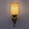 Devansh Metal Electric Wall Light in Antique Gold Colour with White Shade Count of 1 Light