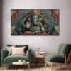 The Castle Decor Lord Ganesha Wall Painting Wooden Framed 27x48 Inch (Style 20)
