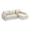 Apollo Compact Sofa (Colour : Pearl, Cushion : Hard, Back Type : Regular, Seating Capacity : Right Aligned 2 Seater + Right Aligned Chaise + Ottoman)