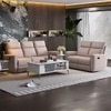 Canyon Three Seater Manual Fabric Recliner in Greige Beige Colour
