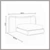 Elowen Softline King Size Bed in velvet With Oak wood Frame & Hydraulic Storage